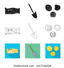 Isolated object of story and items symbol. Collection of story and attributes  stock vector illustration.