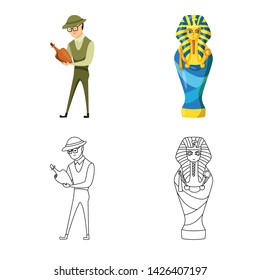 Isolated object of story and items symbol. Collection of story and attributes stock vector illustration.