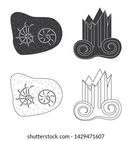 Isolated object of story and items symbol. Set of story and attributes stock symbol for web.