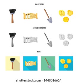 Isolated object of story and items symbol. Set of story and attributes vector icon for stock.