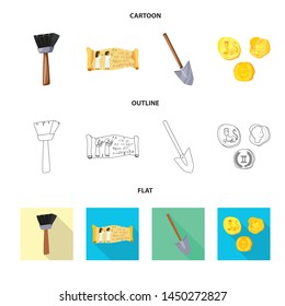 Isolated object of story and items symbol. Collection of story and attributes stock vector illustration.