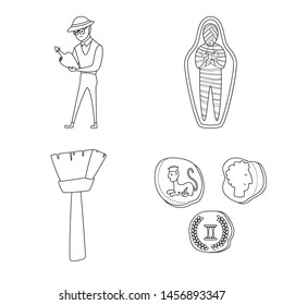 Isolated object of story and research symbol. Collection of story and discovery stock vector illustration.