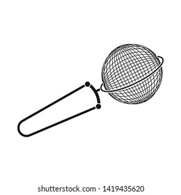 Isolated object of strainer and tea  sign. Set of strainer and tool  vector icon for stock.