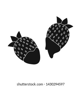 Isolated object of strawberry and fruit icon. Set of strawberry and berry stock vector illustration.