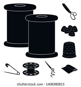 Isolated object of studio and industry icon. Set of studio and sewing stock vector illustration.