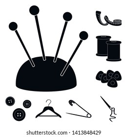 Isolated object of studio and industry symbol. Collection of studio and sewing stock symbol for web.