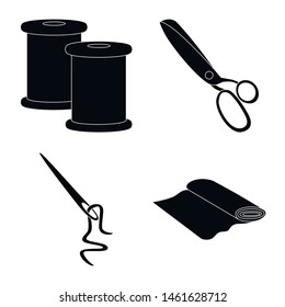 Isolated object of studio and industry symbol. Collection of studio and sewing stock symbol for web.