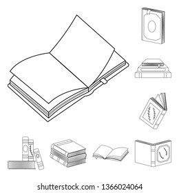 Isolated object of study  and literature  icon. Collection of study  and source vector icon for stock.