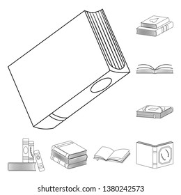 Isolated object of study  and literature  sign. Collection of study  and source vector icon for stock.