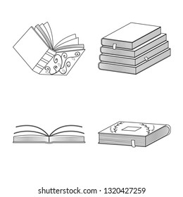 Isolated object of study  and literature  symbol. Collection of study  and source vector icon for stock.