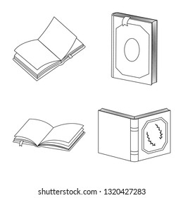 Isolated object of study  and literature  symbol. Set of study  and source vector icon for stock.