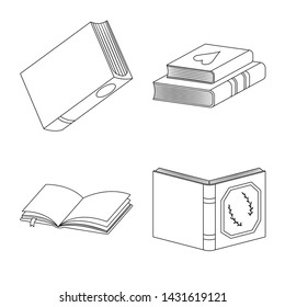 Isolated object of study and literature symbol. Collection of study and source vector icon for stock.