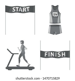 Isolated object of success and marathon icon. Collection of success and winner stock vector illustration.