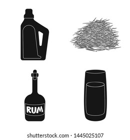 Isolated object of sucrose and technology icon. Set of sucrose and cane vector icon for stock.