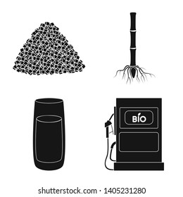 Isolated object of sucrose and technology logo. Collection of sucrose and cane stock symbol for web.