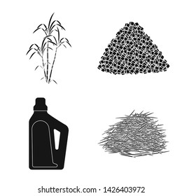Isolated object of sucrose and technology sign. Collection of sucrose and cane stock symbol for web.