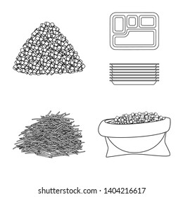 Isolated object of sugar and field icon. Set of sugar and plantation stock symbol for web.