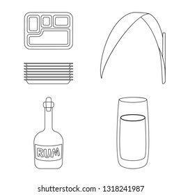 Isolated object of sugar and field symbol. Set of sugar and plantation stock vector illustration.