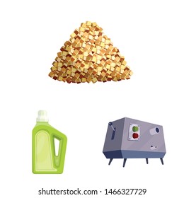 Isolated object of sugarcane and cane sign. Collection of sugarcane and field stock symbol for web.