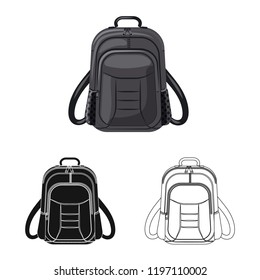 Isolated object of suitcase and baggage icon. Collection of suitcase and journey stock symbol for web.