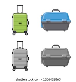 Isolated object of suitcase and baggage icon. Collection of suitcase and journey stock symbol for web.