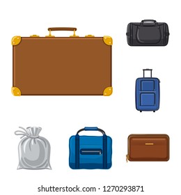 Isolated object of suitcase and baggage icon. Collection of suitcase and journey vector icon for stock.