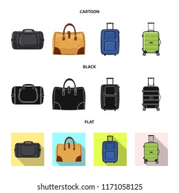 Isolated object of suitcase and baggage logo. Collection of suitcase and journey stock vector illustration.