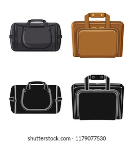 Isolated object of suitcase and baggage logo. Collection of suitcase and journey stock vector illustration.