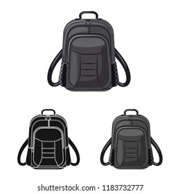 Isolated object of suitcase and baggage logo. Set of suitcase and journey stock symbol for web.