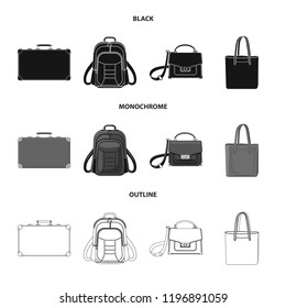 Isolated object of suitcase and baggage logo. Collection of suitcase and journey stock symbol for web.