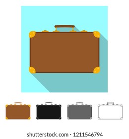 Isolated object of suitcase and baggage logo. Collection of suitcase and journey vector icon for stock.