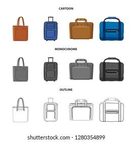 Isolated object of suitcase and baggage logo. Collection of suitcase and journey stock symbol for web.