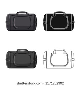 Isolated object of suitcase and baggage sign. Set of suitcase and journey stock symbol for web.