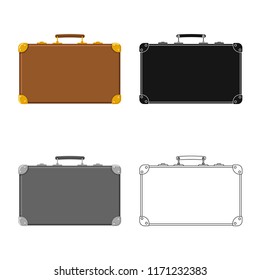 Isolated object of suitcase and baggage sign. Set of suitcase and journey stock vector illustration.