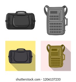 Isolated object of suitcase and baggage sign. Collection of suitcase and journey stock symbol for web.