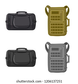Isolated object of suitcase and baggage sign. Collection of suitcase and journey stock symbol for web.