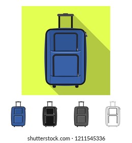 Isolated object of suitcase and baggage sign. Collection of suitcase and journey stock symbol for web.