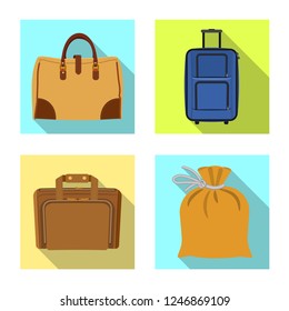 Isolated object of suitcase and baggage sign. Collection of suitcase and journey stock symbol for web.