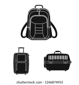 Isolated object of suitcase and baggage sign. Collection of suitcase and journey stock symbol for web.