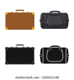Isolated object of suitcase and baggage sign. Collection of suitcase and journey stock symbol for web.