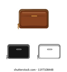 Isolated object of suitcase and baggage symbol. Set of suitcase and journey vector icon for stock.