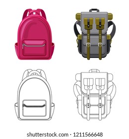 Isolated object of suitcase and baggage symbol. Collection of suitcase and journey stock symbol for web.