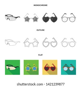 Isolated object of summer and beach logo. Collection of summer and fashion stock vector illustration.