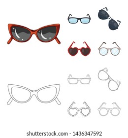 Isolated object of summer and beach symbol. Set of summer and fashion stock vector illustration.