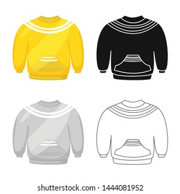 Isolated object of sweater and cozy icon. Collection of sweater and winter stock symbol for web.