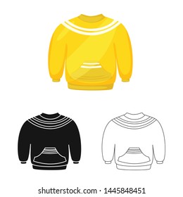 Isolated object of sweater and cozy sign. Set of sweater and winter vector icon for stock.