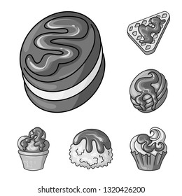 Isolated object of sweet and caramel logo. Set of sweet and culinary stock vector illustration.