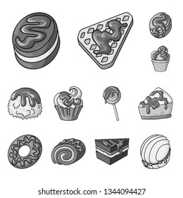 Isolated object of sweet and caramel sign. Set of sweet and culinary stock symbol for web.