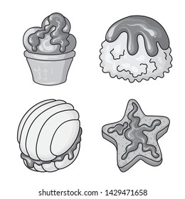 Isolated object of sweet and caramel sign. Collection of sweet and culinary stock symbol for web.