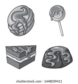 Isolated object of sweet and caramel symbol. Set of sweet and culinary vector icon for stock.